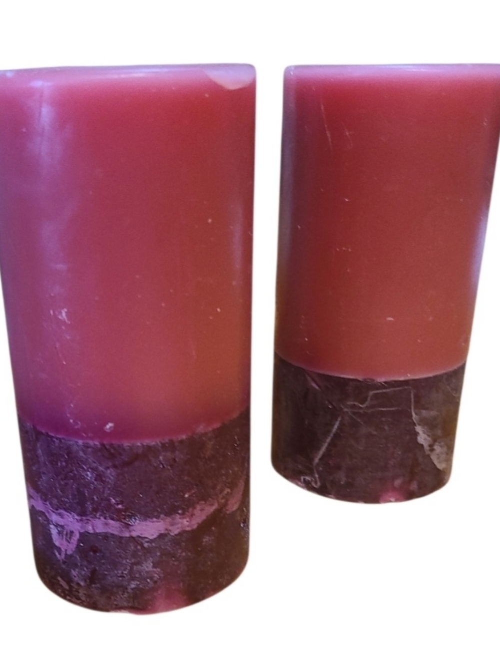 2 TWO TONE PILLAT CANDLES
